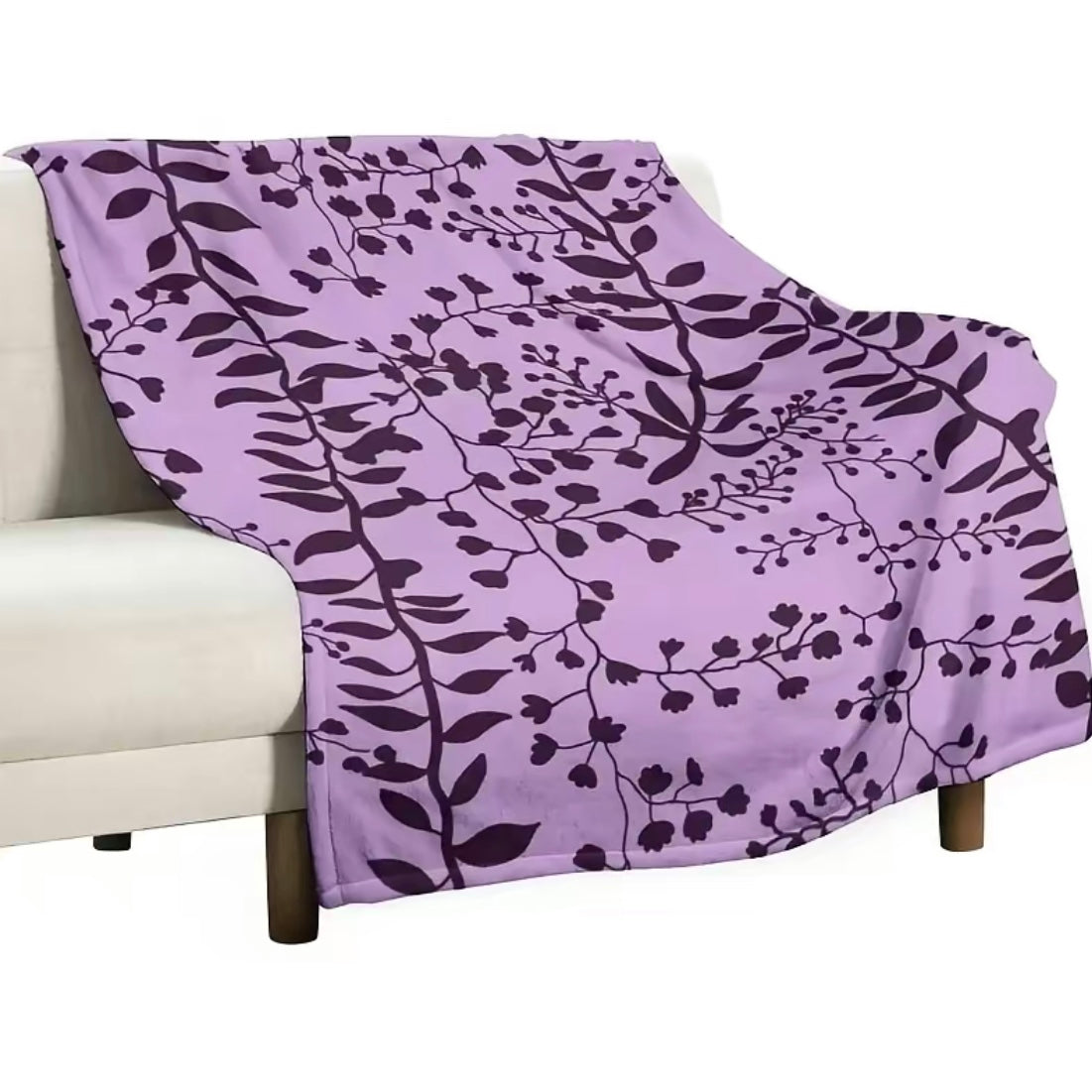 Bella Swan Lavender Freesia Fabric Pattern Flannel Blanket