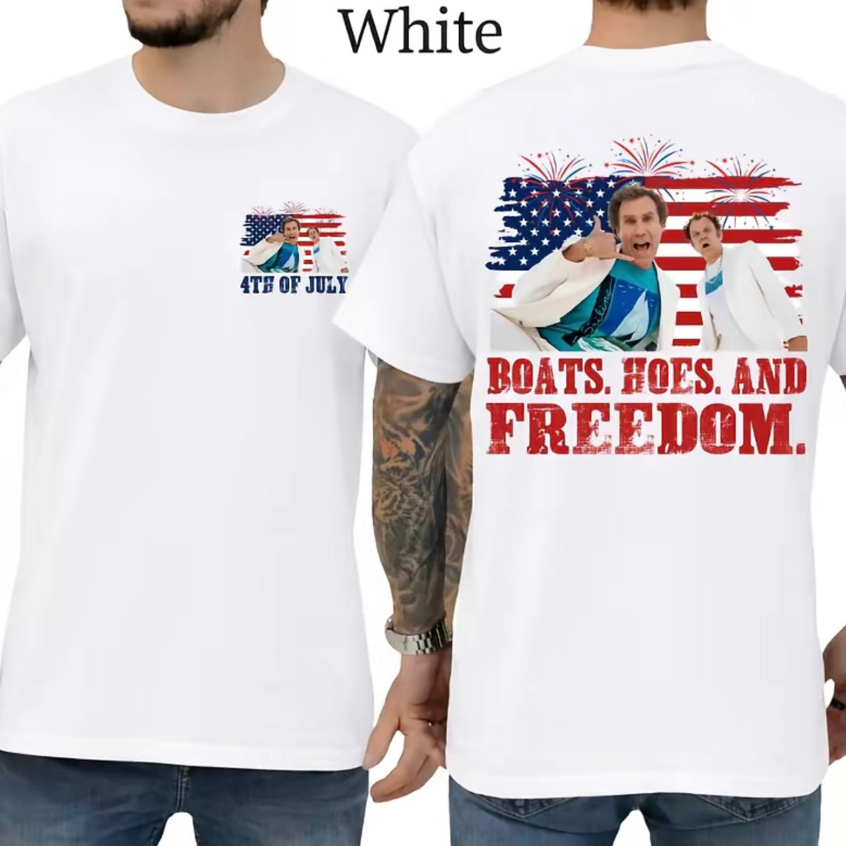 Step Brothers Brand On The 4th of July Boats Hoes And Freedom Shirt/Sweatshirt/Hoodie