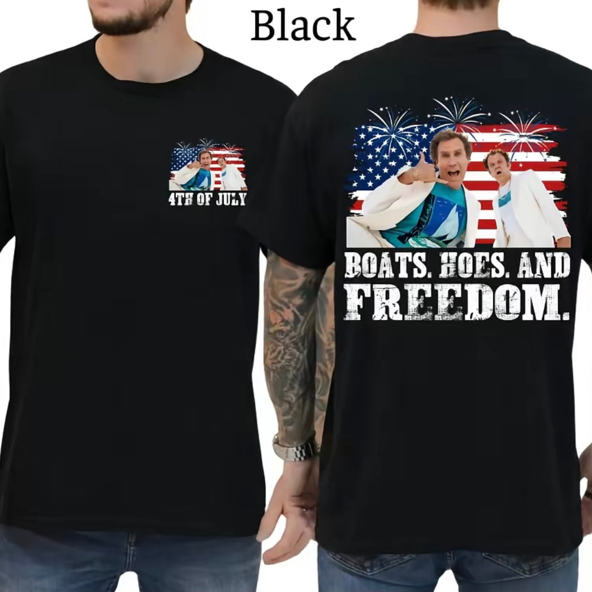 Step Brothers Brand On The 4th of July Boats Hoes And Freedom Shirt/Sweatshirt/Hoodie