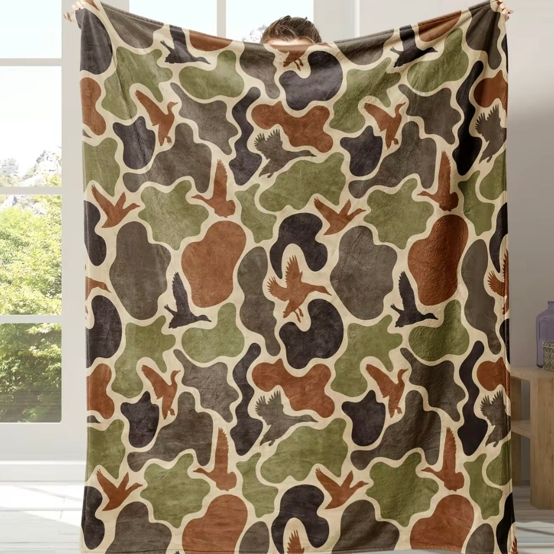 Duck Hunter Camo Flannel Blanket