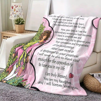 I'm Thankful You're My Daughter Pink Flannel Blanket