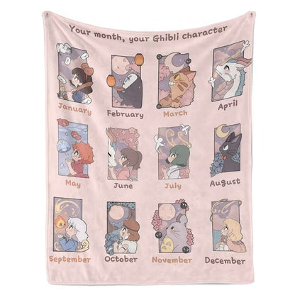 Studio Ghibli Anime Pattern Flannel Blanket