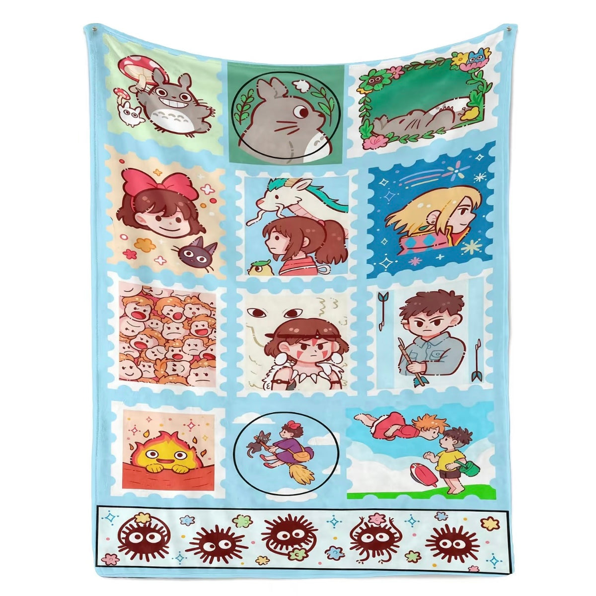 Studio Ghibli Anime Pattern Flannel Blanket