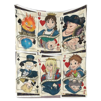 Studio Ghibli Anime Pattern Flannel Blanket