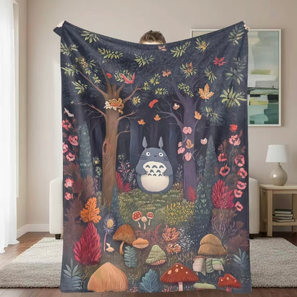 Studio Ghibli Anime Pattern Flannel Blanket
