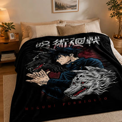 Anime Jujutsu Kaisen Pattern Flannel Blanket