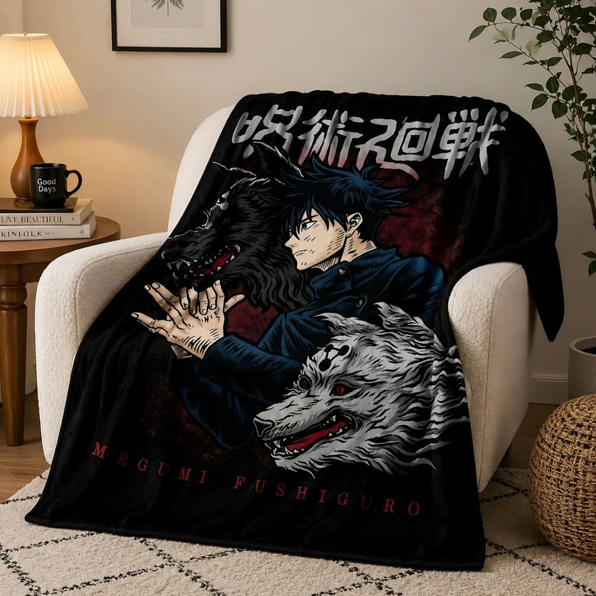 Anime Jujutsu Kaisen Pattern Flannel Blanket