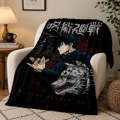 Anime Jujutsu Kaisen Pattern Flannel Blanket