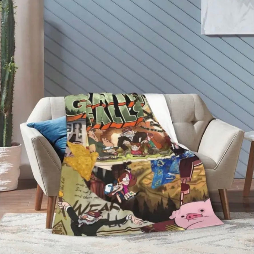 Gravity Falls Pattern Flannel Blanket