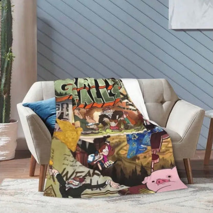 Gravity Falls Pattern Flannel Blanket