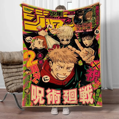 Anime Jujutsu Kaisen Pattern Flannel Blanket