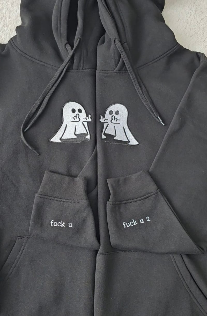 Embroidered Ghost Middle Finger T-Shirt/Sweatshirt/Hoodie