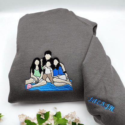 Custom Hoodie with Picture Embroidered Sweatshirt Family Portrait