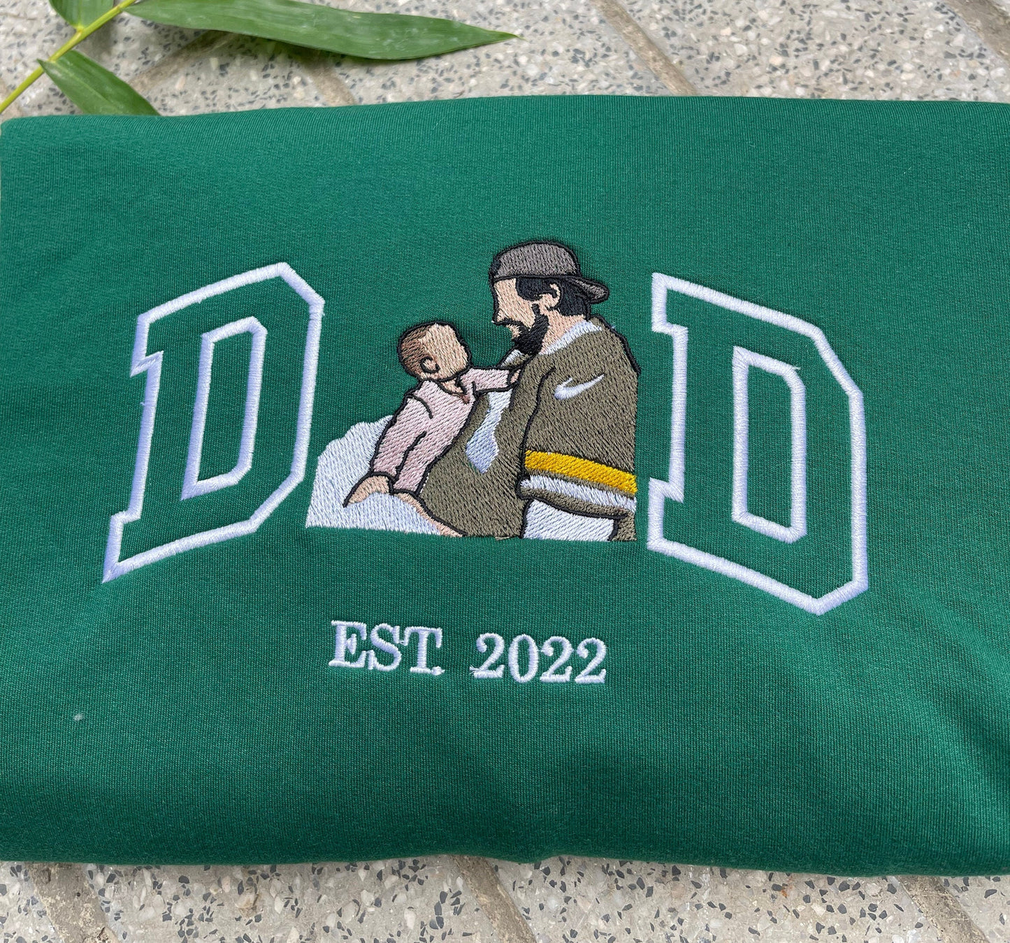 Embroidered Dad Shirt, Custom embroidered photo, Father's Day Personalized Embroidered  Photo Shirt