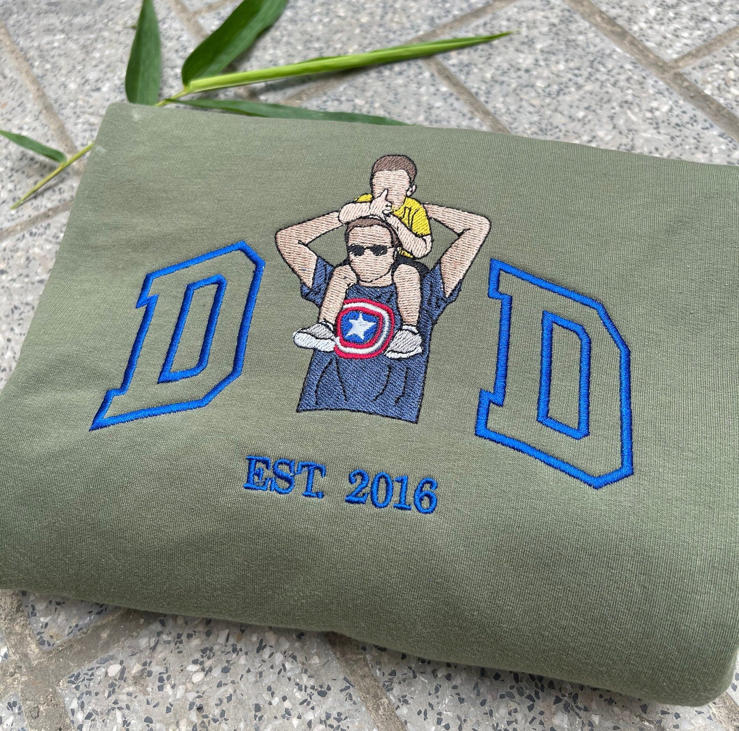 Embroidered Dad Shirt, Custom embroidered photo, Father's Day Personalized Embroidered  Photo Shirt