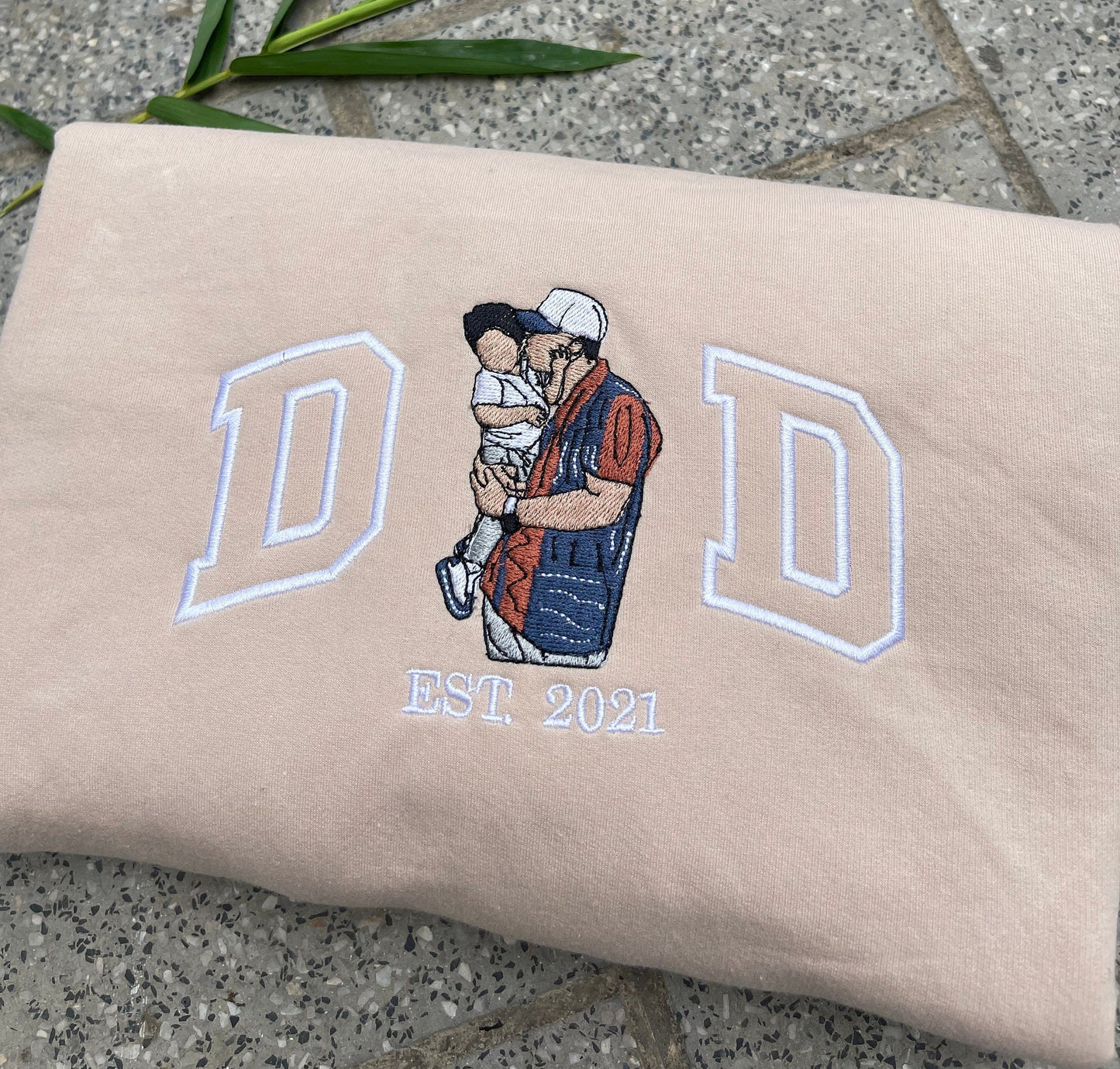 Embroidered Dad Shirt, Custom embroidered photo, Father's Day Personalized Embroidered  Photo Shirt