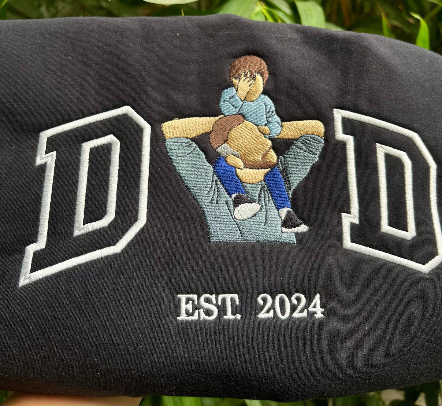 Embroidered Dad Shirt, Custom embroidered photo, Father's Day Personalized Embroidered  Photo Shirt