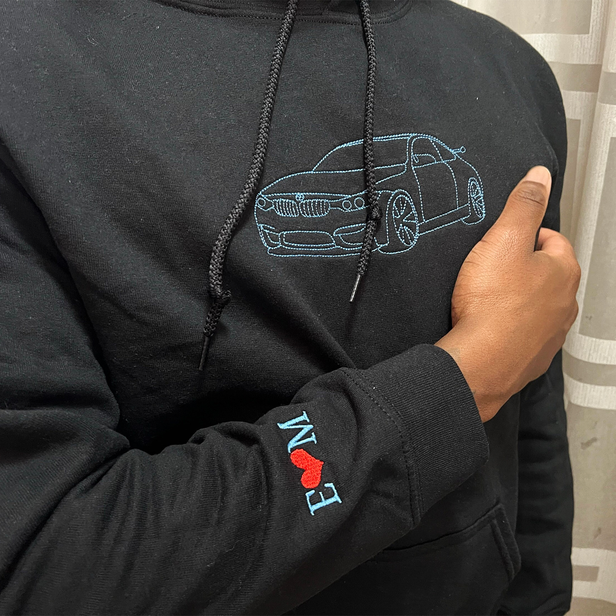 Custom Embroidered Sweatshirt, Hoodie with Photo Car