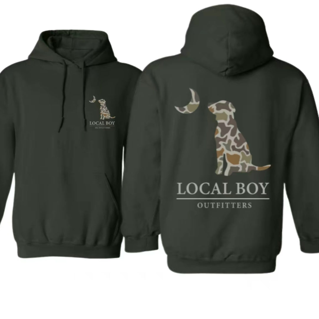 Local Boy Outfitters Camo Dog Hoodie/T-Shirt/Sweatshirt